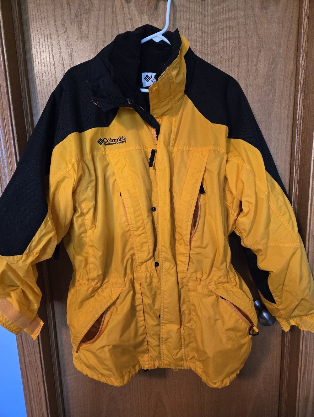 Columbia Yellow and Black Waterproof Shell Jacket